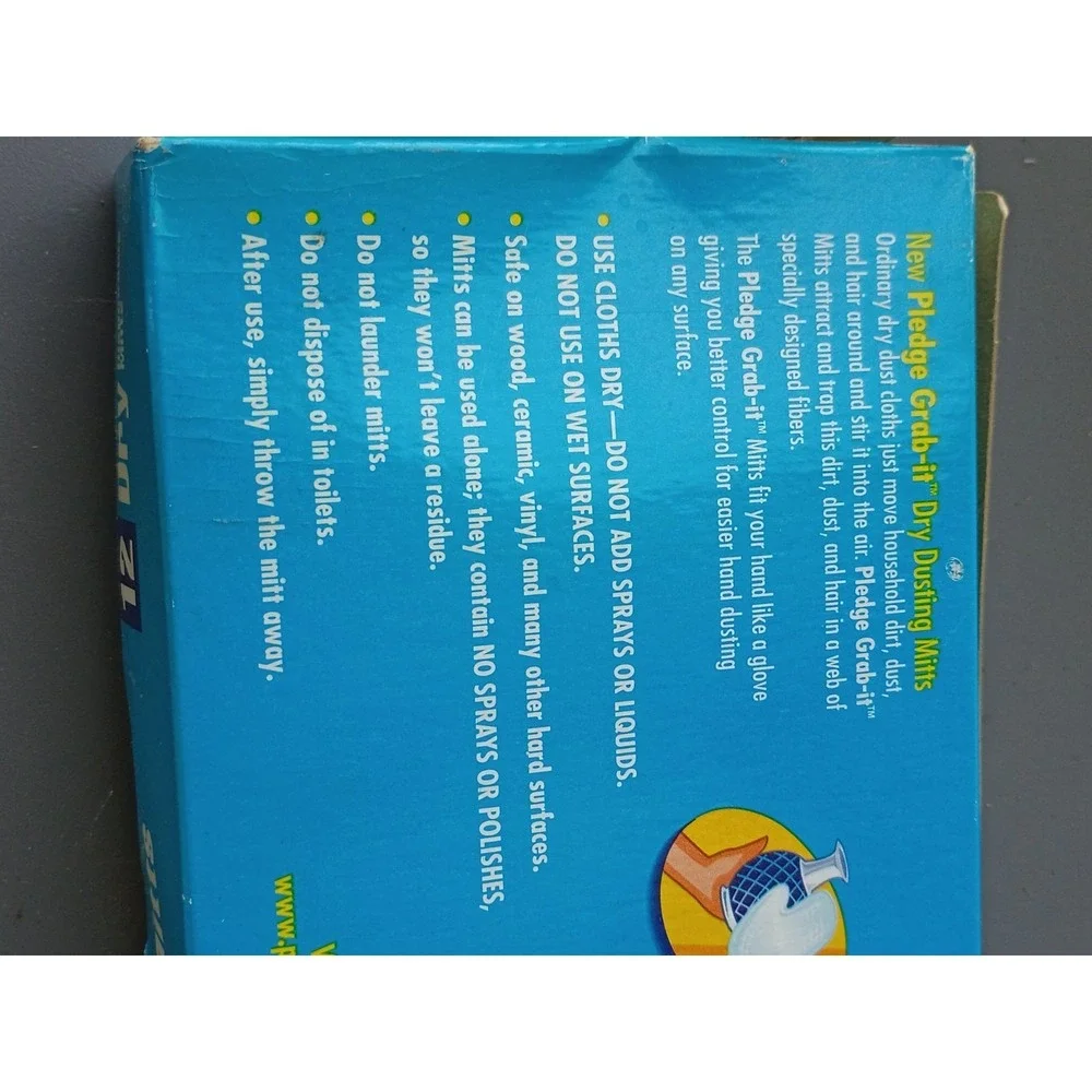 Pledge Grab It 12 Ct Dry Unscented Disposable Hand Dusting Mitts Gloves
